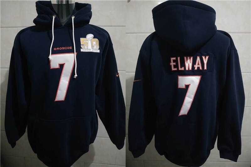 Nike Broncos 7 John Elway With Super Bowl 50TH Navy Blue All Stitched Hooded Sweatshirt,We sell and wholesale Nike Broncos 7 John Elway With Super Bowl 50TH Navy Blue All Stitched Hooded Sweatshirt on line form chian!